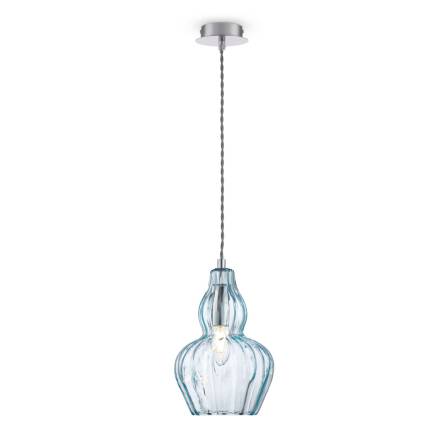 Maytoni Eustoma MOD238-PL-01-BL lampa wisząca metalowa nikiel szklany klosz niebieski regulowana wysokość 1xE14 40W 16 cm