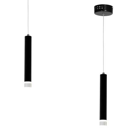 Milagro CARBON ML182 lampa wisząca nowoczesna minimalistyczna metal akryl podłużna czarna 1X5W LED 4000K 3,8cm