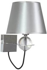 Candellux TESORO 21-29522 kinkiet lampa ścienna srebrny abażur 1X40W E14 22cm