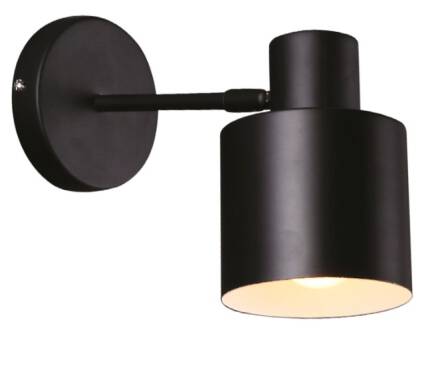 Maxlight Black W0188 kinkiet lampa ścienna metalowa geometryczna czarna 1x60W E27 17cm