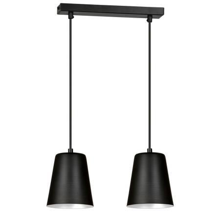 Emibig MILAGRO 2 BLACK / WHITE 396/2 lampa wisząca nowoczesna czarna środek biały metal 2x60W E27 40cm