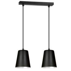 Emibig MILAGRO 2 BLACK / WHITE 396/2 lampa wisząca nowoczesna czarna środek biały metal 2x60W E27 40cm