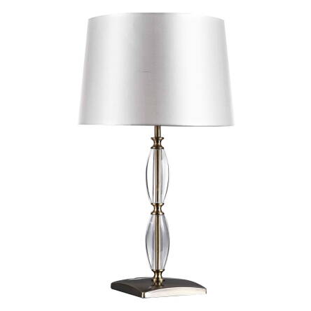 Light Prestige Lena LP-SM12399 lampa stołowa biała klosz tkanina elementy ozdobne 1x60W E27 28,5cm