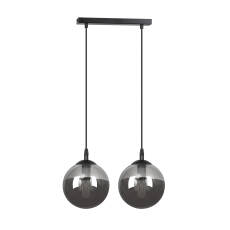 Emibig COSMO 2 BLACK GRAFIT  712/2 lampa wisząca nowoczesna klosze szkło grafit kule regulowana wysokość 2x40W E14 40cm