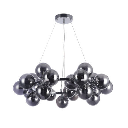 Italux Cabella PND-5252-25-CH+SMK lampa wisząca nowoczesna stalowa chrom szkło kule dymiony IP20 G9 25x28W 68cm