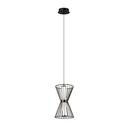 Italux Sanke  PND-63849-2-BK lampa wisząca nowoczesna czarna, stal, aluminium, akryl IP20 LED 8W 3000K 16,5 cm