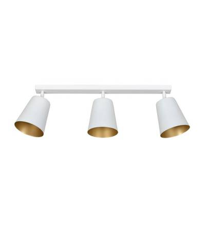 Emibig PRISM 3 WHITE / GOLD 407/3 plafon lampa sufitowa regulowane klosze biały złoty środek 3x60W E27 90cm