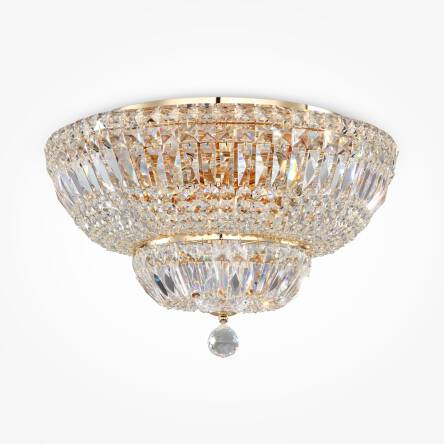 Maytoni Basfor DIA100-CL-12-G plafon lampa sufitowa metalowa oprawka kryształki 12xE14 60W 46 cm