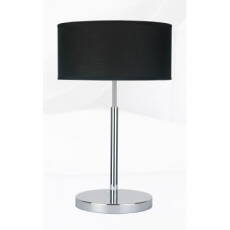 Light Prestige Narni LP-3318/1T lampa stołowa chrom abażur czarny okrągły tkanina 1x60W E27 51cm
