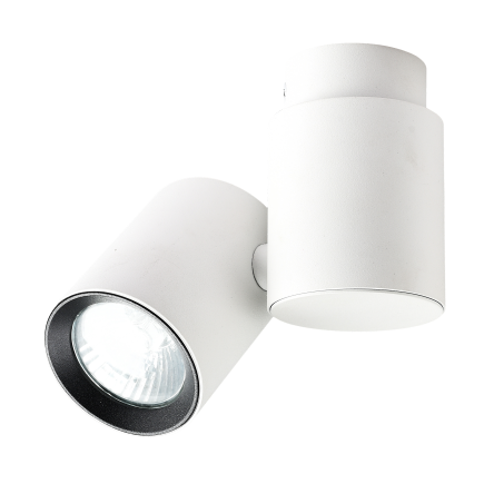 Light Prestige Boston 1 LP-741/1W WH/BK oprawa stropowa natynkowa metalowa biały z czarnym ringiem 1x50W GU10 7,5cm 