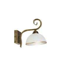 Emibig WIVARA K1 GOLD 149/K1 kinkiet lampa ścienna klasyczny złoty biały klosz szklany 1x60W E27 24cm WM