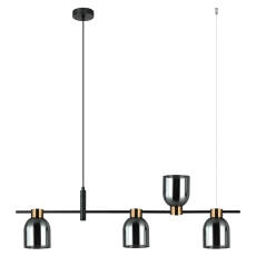 Italux Servio PND-66892-4-BK-SG lampa wisząca nowoczesna stalowa czarna klosz dymiony grafitowy E14 4x40W