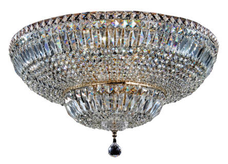 Maytoni Basfor DIA100-CL-16-G plafon lampa sufitowa metalowa oprawka złota kryształki w kształcie rombu 16xE14 60W 60,5 cm