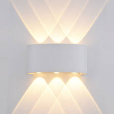 Italux Ortelo OWL-451-3-WH kinkiet lampa ścienna zewnętrzny nowoczesny biały piaskowany IP54 17cm LED 6W