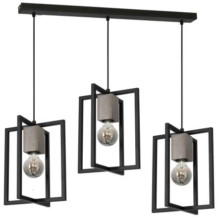 Milagro Ralph MLP3712 lampa wisząca nowoczesna metal drewno czarna 3xE27 100cm