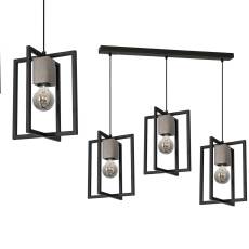 Milagro Ralph MLP3712 lampa wisząca nowoczesna metal drewno czarna 3xE27 100cm