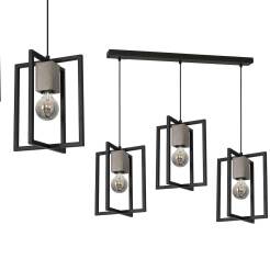 Milagro Ralph MLP3712 lampa wisząca nowoczesna metal drewno czarna 3xE27 100cm