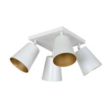 Emibig PRISM 4 WHITE / GOLD 407/4 plafon lampa sufitowa regulowane klosze biały złoty środek 4x60W E27 60cm