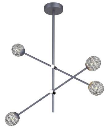 Apeti PAKSOS A0032-340 lampa wisząca szara 4X5W G9 LED kryształy