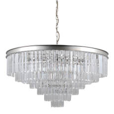 Italux Verdes PND-44372-14A-SLVR-BRW lampa wisząca stal szkło krystaliczne srebrny 85cm IP20 14xE14 40W