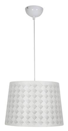 Candellux ORLANDO 31-49117 lampa wisząca abażur metalowy kratka biały 1X60W E27 35cm
