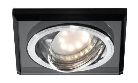 Candellux SSU-13 CH/BK 2263809 oprawa do wbudowania chrom MR16 oczko sufitowe kwadratowa czarny 9cm