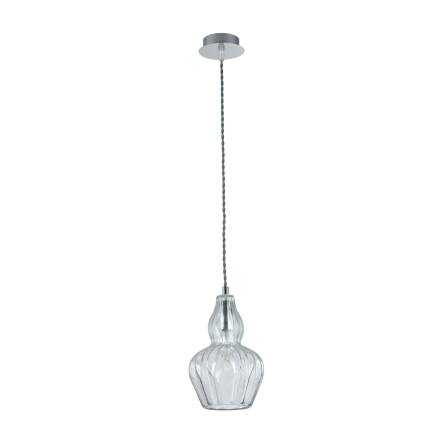 Maytoni Eustoma MOD238-PL-01-TR lampa wisząca metalowa nikiel szklany klosz transparentny regulowana wysokość 1xE14 40W 16 cm