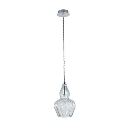Maytoni Eustoma MOD238-PL-01-TR lampa wisząca metalowa nikiel szklany klosz transparentny regulowana wysokość 1xE14 40W 16 cm