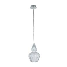 Maytoni Eustoma MOD238-PL-01-TR lampa wisząca metalowa nikiel szklany klosz transparentny regulowana wysokość 1xE14 40W 16 cm