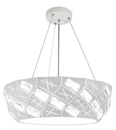 Candellux GLANCE 31-59154 lampa wisząca biała z kryształami 4X40W G9 36cm