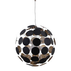 Italux lampa wisząca Mailone AD20180/6C BL+G metalowa czarny/złoty 50cm