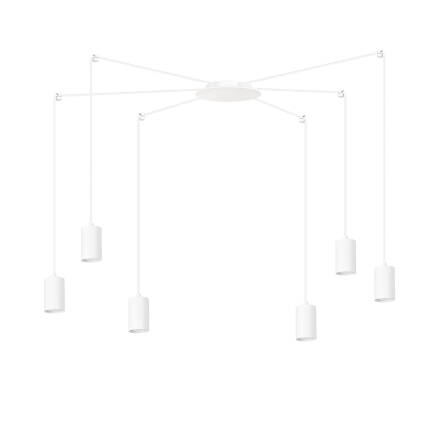 Emibig TRAKER 6 WH/WHITE 525/6 lampa wisząca nowoczesna halogen punktowy biały metal 6x30W Gu-10 300cm