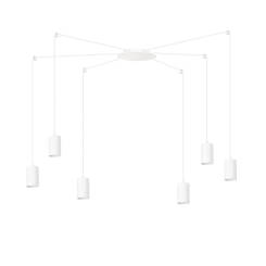 Emibig TRAKER 6 WH/WHITE 525/6 lampa wisząca nowoczesna halogen punktowy biały metal 6x30W Gu-10 300cm