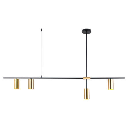 Italux Belmonte PND-9152-4 lampa wisząca nowoczesna stalowa czarna, mosiężna  GU10 4x25W 120 cm IP20