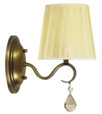 Candellux FIESTA 21-04420 kinkiet lampa ścienna abażur kremowy 1X40W E14 patyna 15cm