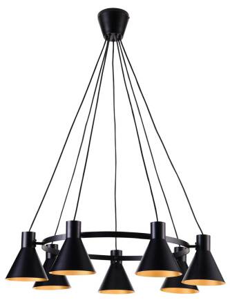 Candellux MORE 37-71170 lampa wisząca czarna metalowa 7X40W E27 78cm