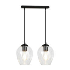 Emibig ISTAR 2  BL/TRANSPARENT  679/2 lampa wisząca nowoczesna klosz szkło transparentny 2x60W E27 40cm