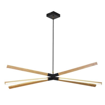 Light Prestige Lugano 6 LP-2828/6P - 97 lampa wiszącą metalowa klosz drewno styl skandynawski 3000K 6x48W LED 97cm