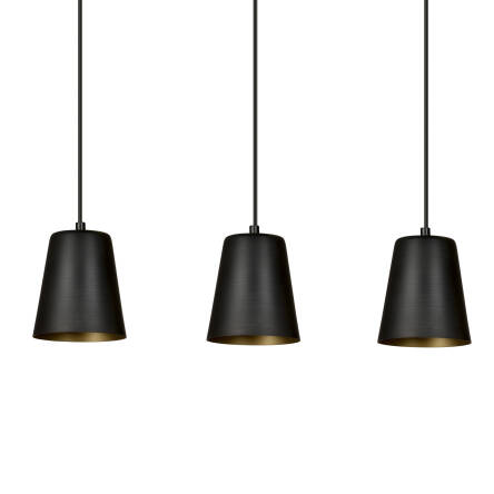 Emibig MILAGRO 3 BLACK / GOLD 415/3 lampa wisząca nowoczesna czarna środek złoty metal 3x60W E27 66cm