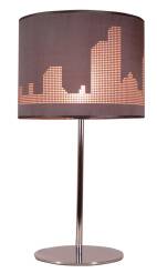 Candellux MANHATTAN 41-55029 lampa stołowa szary abażur z motywem 1X60W E27 28 cm