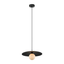 Italux Malor PND-4602-1-XL-BK lampa wisząca nowoczesna stal czarny klosz szkło biały kula G9 1x25W 38 cm 