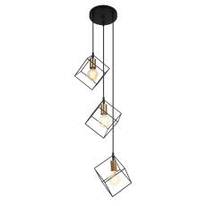 Italux Morestel MDM-4244/3 BK+BRO lampa wisząca nowoczesna stal czarny złoty 3x40W E27 37cm