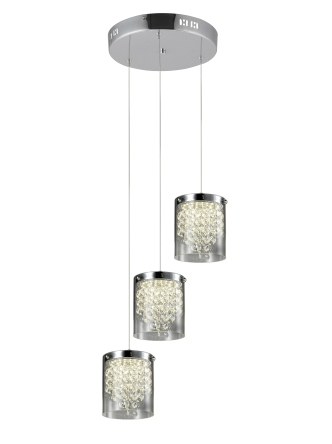 Light Prestige Cantos 3 LP-1114/3C plafon lampa sufitowa metalowa szklany klosz transparentny kryształy LED 3x6W 4000K 28cm