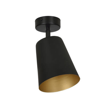 Emibig PRISM 1 BLACK / GOLD 406/1 plafon lampa sufitowa regulowany klosz czarno złoty 1x60W E27 15cm