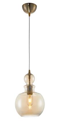 Maytoni Tone P003PL-01BZ lampa wisząca metalowa ramka brązowa klosz bursztynowe szkło 1xE27 60W 21,5 cm