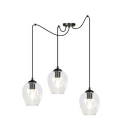 Emibig LEVEL 3 BL/TRANSPARENT 756/3 lampa wisząca nowoczesna klosze szklane kule transparentny regulowana 3x60W E27 200cm