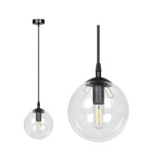 Emibig COSMO 1 BLACK TRANSPARENT 711/1 lampa wisząca nowoczesna szklany klosz kula transparentny zwis 1x40W E14 12cm