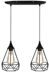 Candellux GRAF 32-62895 lampa wisząca czarna druciana 2X60W E27 49cm