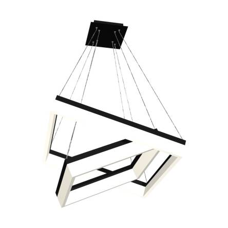 Milagro NERO ML082 lampa wisząca czarna dwie kwadratowe ramy o zróżnicowanej wielkości 80W LED 4000K 61,5cm