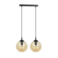 Emibig COSMO 2  BLACK MIODOWY 713/2 lampa wisząca nowoczesna szklane klosze kule miodowy regulowana wysokość 2x40W E14 40cm